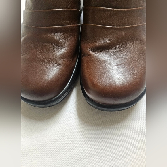 Dansko Aubrey brown Leather Pleated Slip On Shoes Clogs women's size Eu-39 US 8. - Picture 8 of 9